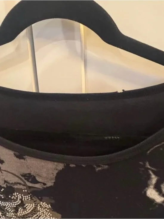 XL-2x Y2K Black & White Printed Long-Sleeve Women’s Top - Picture 5 of 5